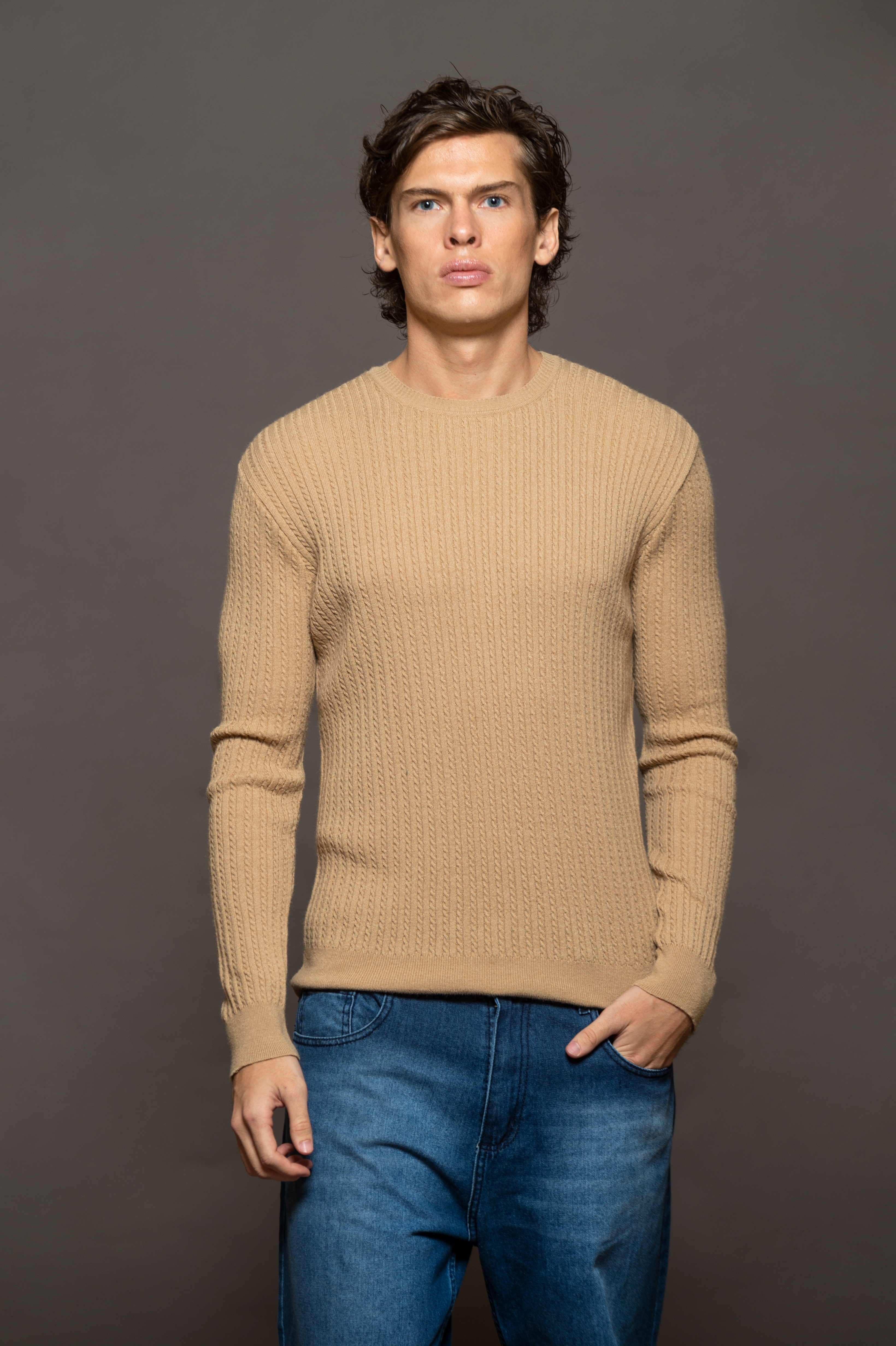 5246CA - SWEATER IRISH CAMEL